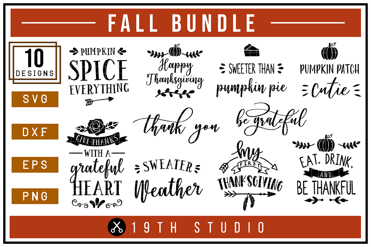 Fall SVG Bundle | MB6, an Illustration by Craft House SVG