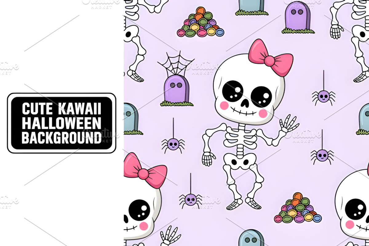 Cute Kawaii Halloween Background, a Background Graphic by Coco Bloom (Photo 4 of 8)