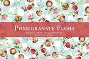 Pomegranate Flora Prints & Patterns, a Pattern Graphic by GND ART STUDIO (Thumbnail 1 of 8)