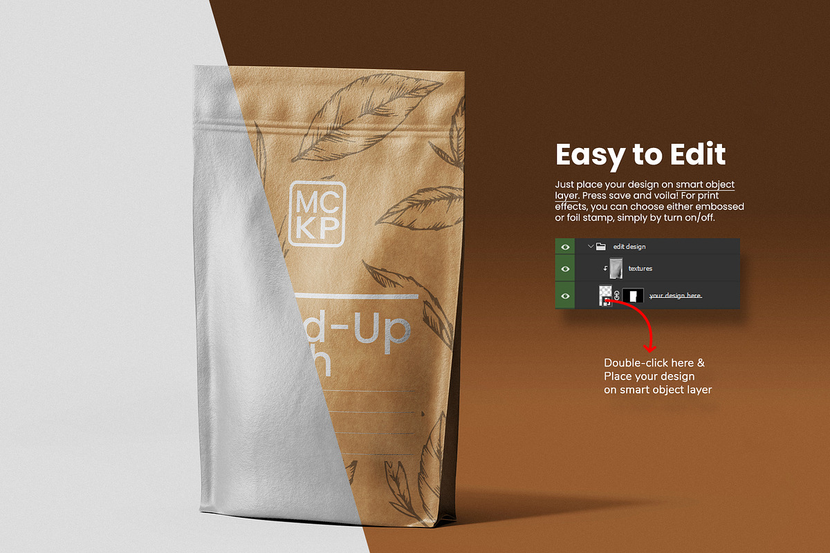 Kraft Pouch Packaging PSD Mockup Set, a Packaging Mockup by Remnand Studio (Photo 3 of 10)