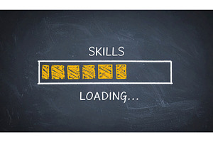 Skill loading progress bar drawn in, a School & Education Photo by Igor Tichonow