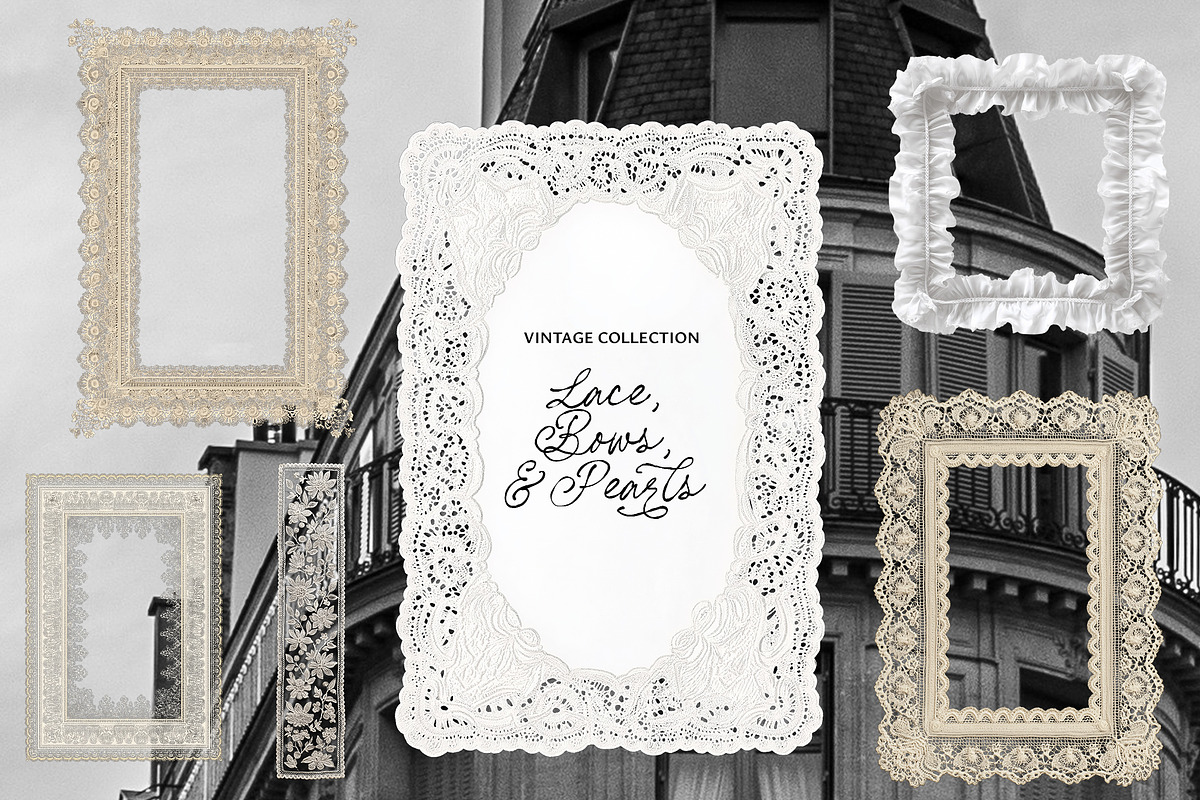 Vintage Lace, Bows & Pearls, an Object Graphic by Lana Elanor (Photo 8 of 12)