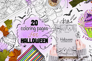 HALLOWEEN CUPCAKES: coloring pages, a Seasonal Illustration by Eereen Studio (Thumbnail 1 of 6)
