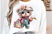 Whimsical summer teddy bear clipart, an Illustration by SinaCreation (Thumbnail 4 of 9)