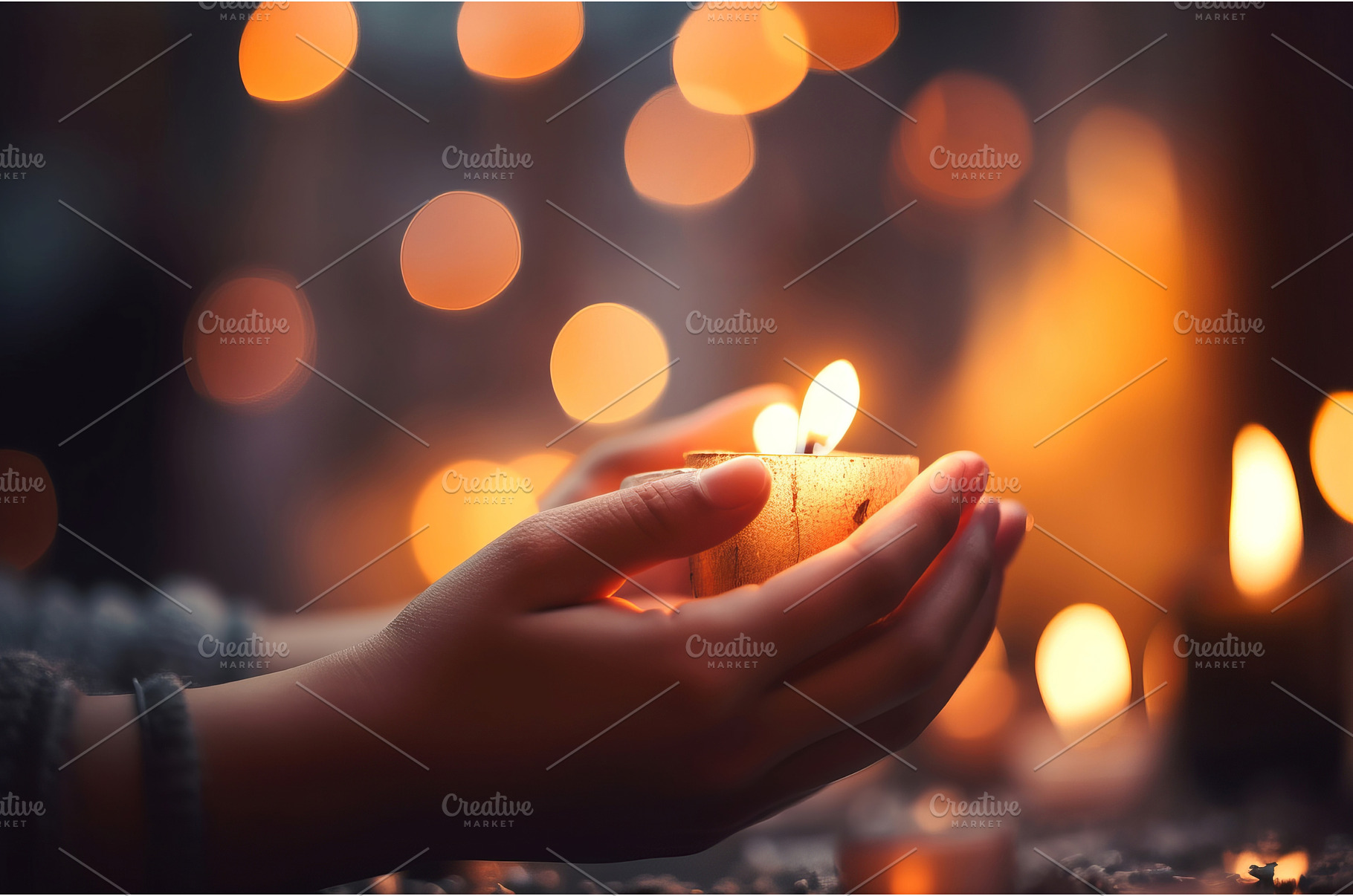 Hope concept candle. Generate AI, an Abstract Photo by Ylivdesign