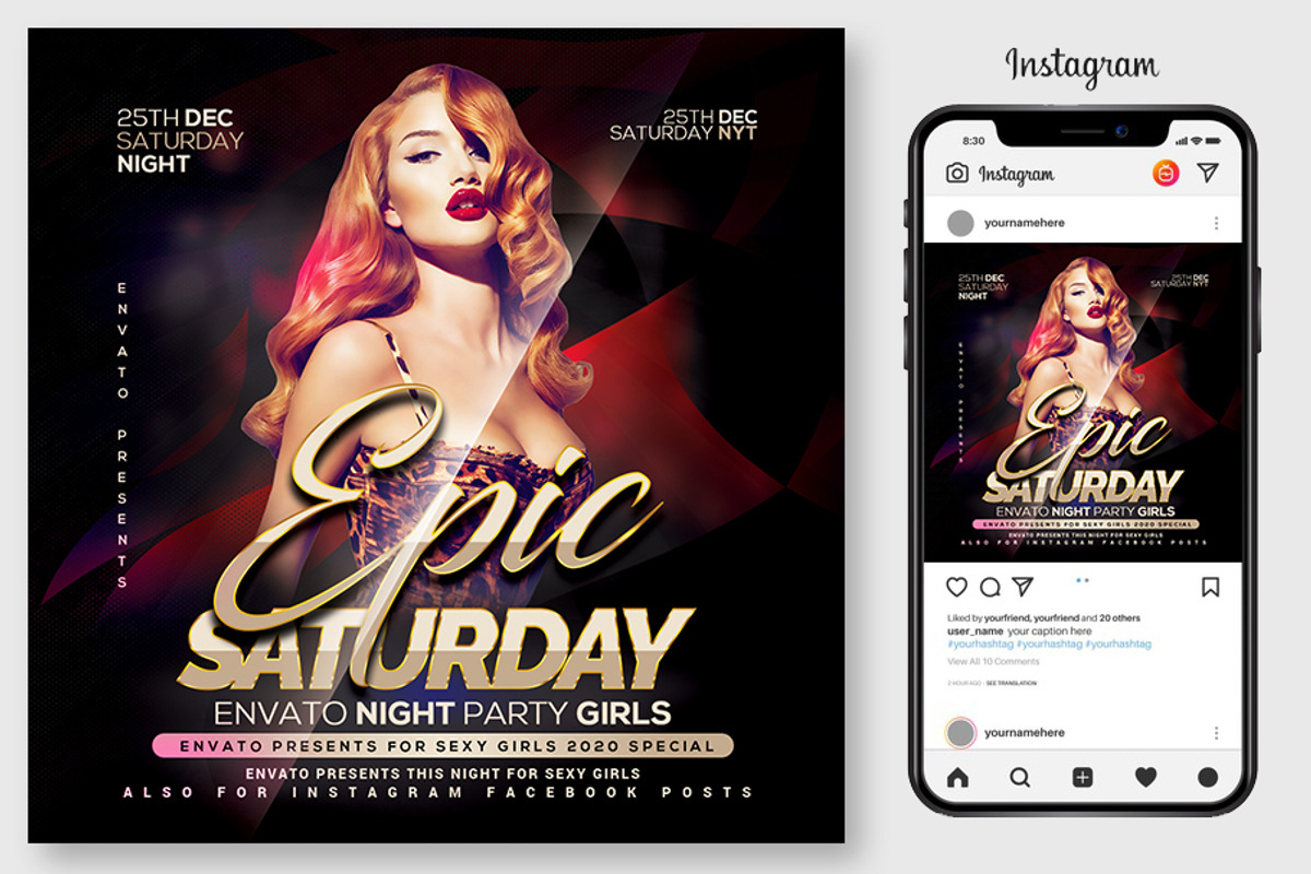 100 Night Club Party Flyers Bundle, a Flyer Template by graphicforest (Photo 64 of 72)
