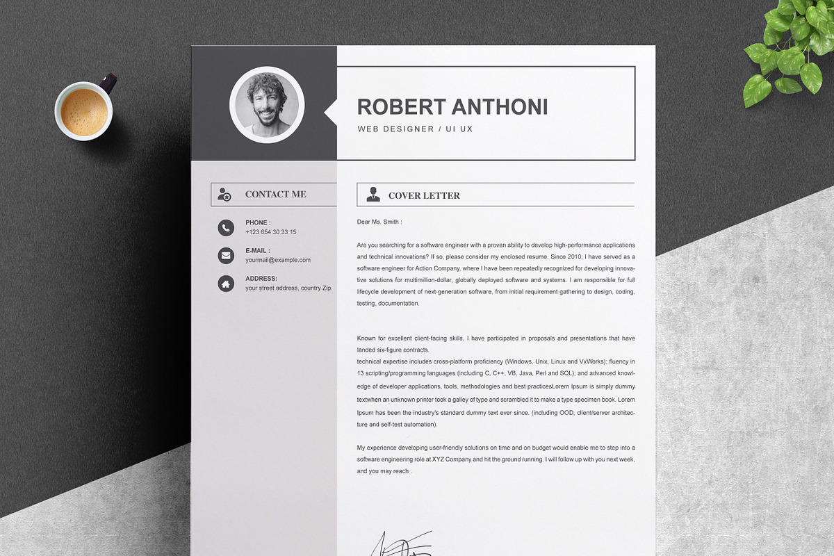 2 Pages Resume Template / CV Design, a Resume Template by ResumeInventor (Photo 3 of 5)