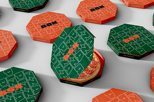 Mosaic Pizza Boxes Mockup