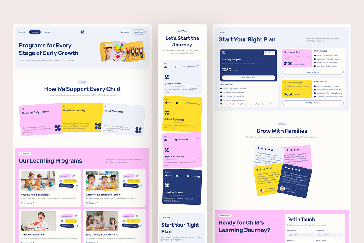 Early Education Website UI Figma, an UI Kit Template by peterdraw (Photo 4 of 7)
