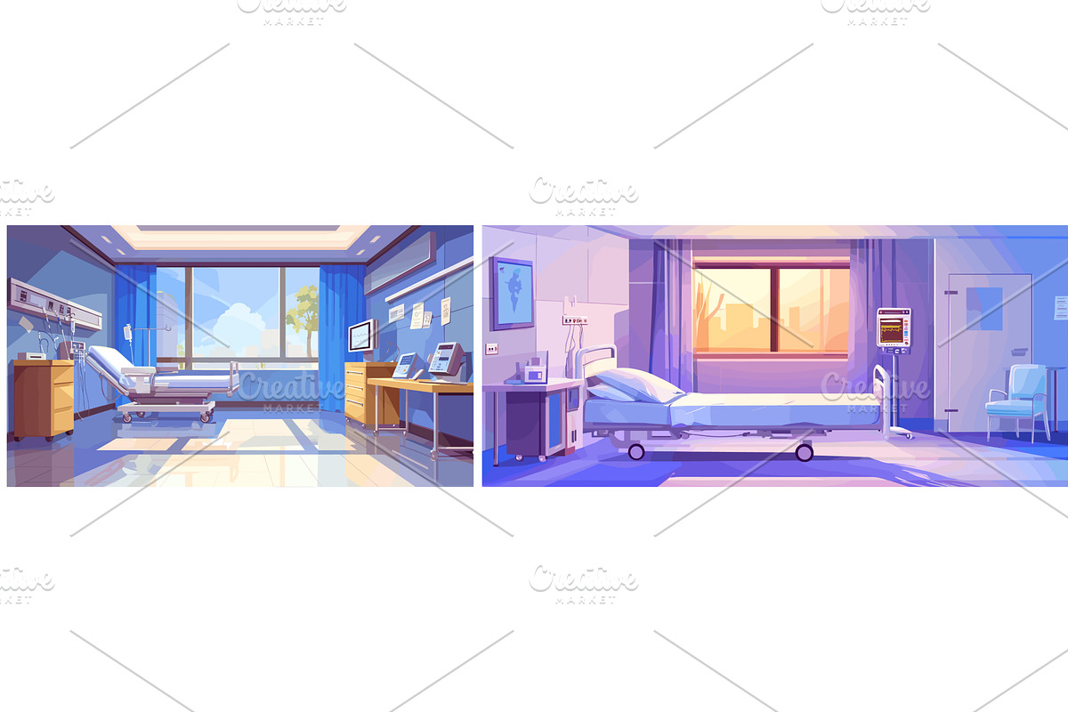 hospital wards cartoon background, a Healthcare Illustration by Stock-Smart-Start