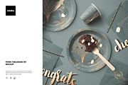 Paper Tableware Set Mockup, a Merchandise Mockup by creatsy5 (Thumbnail 1 of 5)