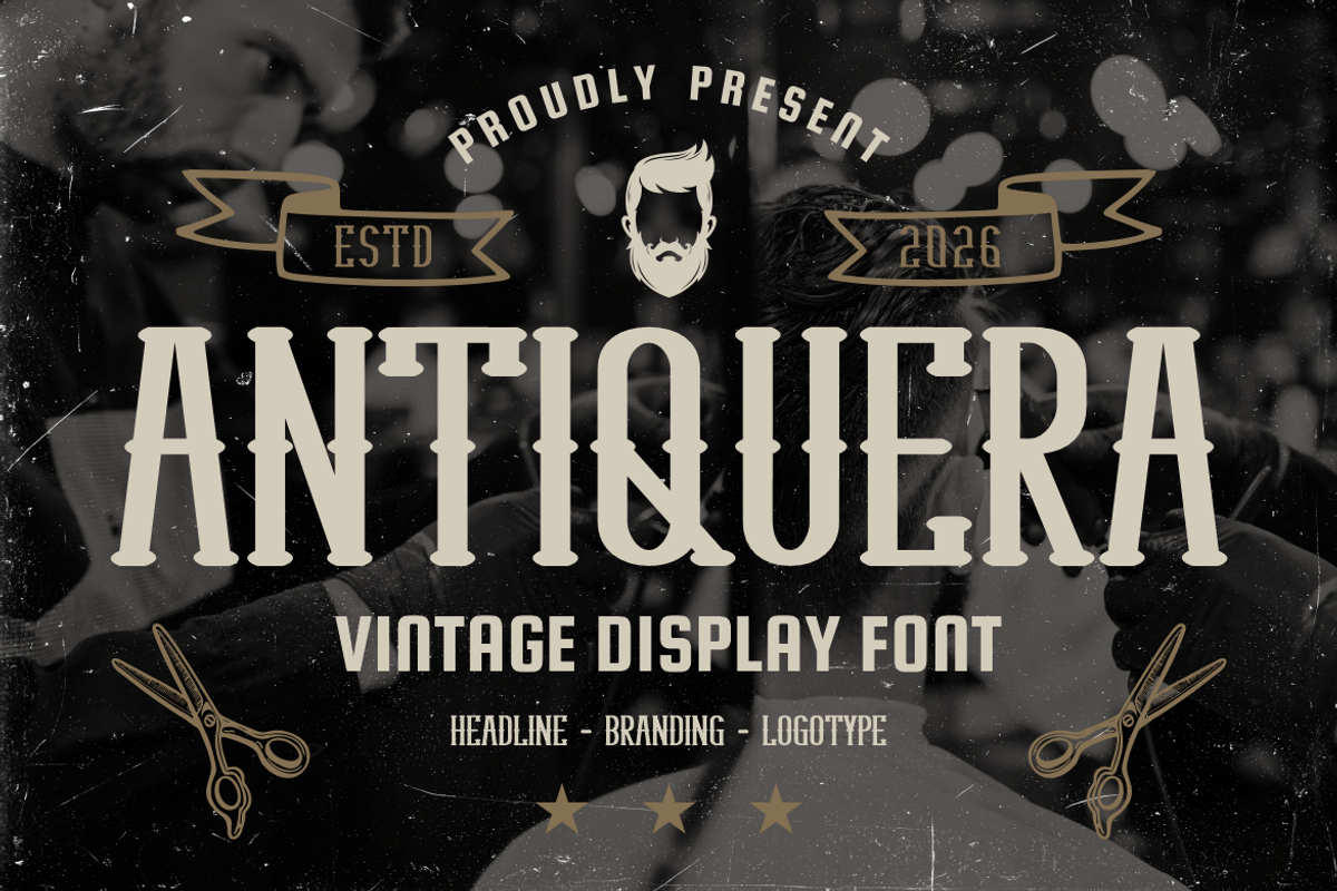 Antiquera Classic Vintage Serif Font, a Serif Font by PutraCetol Studio (Photo 1 of 5)