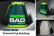 Drawstring Bag Mockup, a Mockup by Mockupnine (Thumbnail 1 of 5)