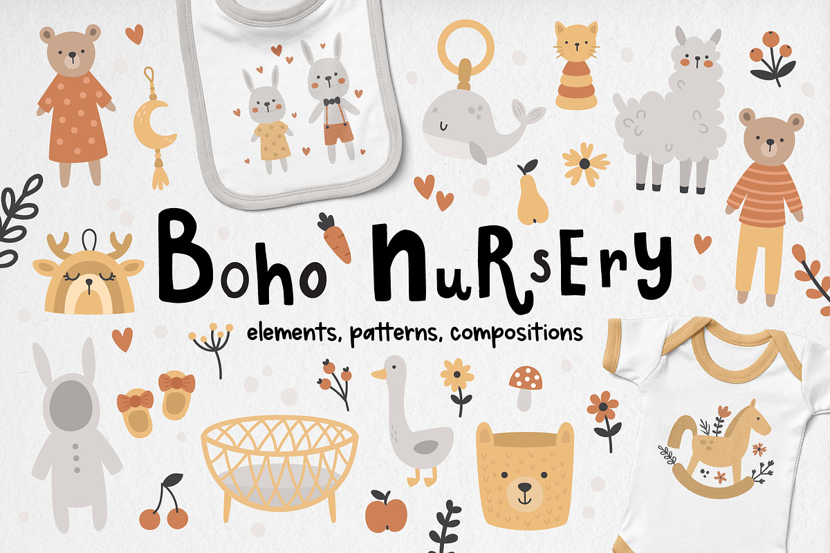 Boho Toys Nursery clipart collection, an Animal Illustration by Leysan Shayak (Photo 1 of 12)