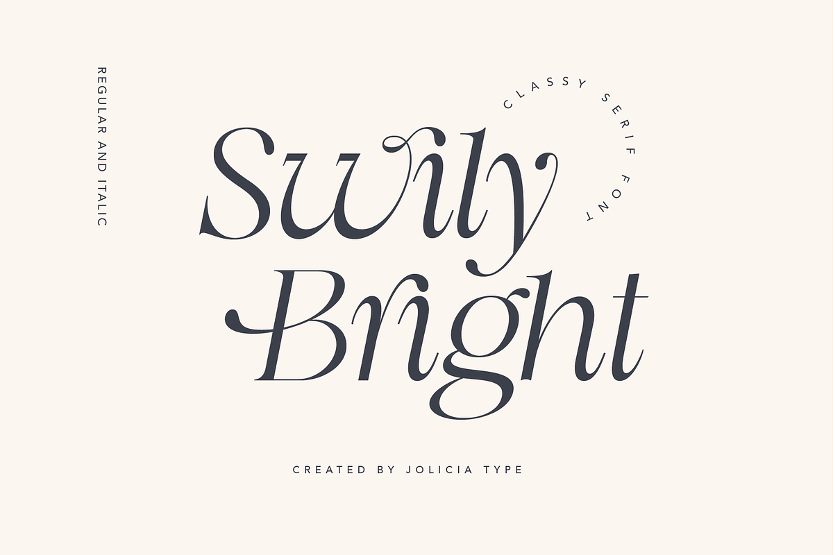 Swily Bright | Classy Font, a Serif Font by Jolicia Type (Photo 1 of 11)