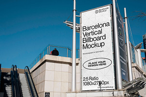 Barcelona Vertical Billboard Mockup