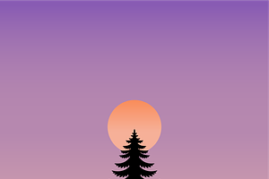 Lone Pine Dusk Printable - Minimalis