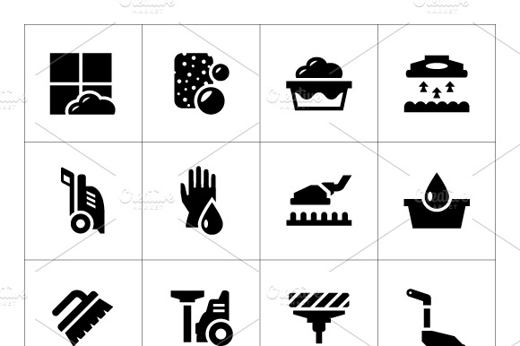 Set Icons Of Cleaning