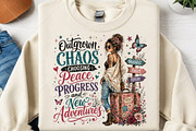 Outgrown Chaos Boho Travel Girl PNG, a Seasonal Illustration by Canvas Craft (Thumbnail 2 of 6)