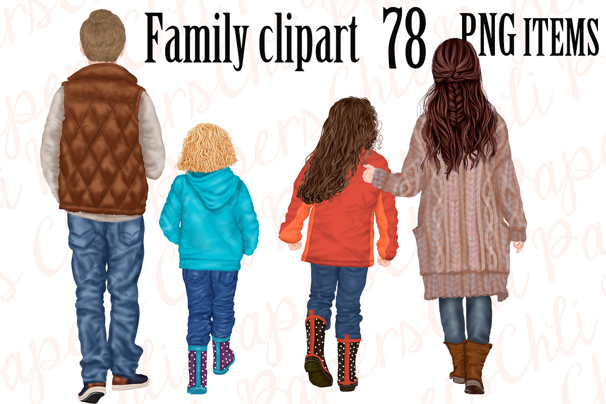 Family Clip Art,Custom Family Png, an Illustration by chilipapers (Photo 1 of 4)