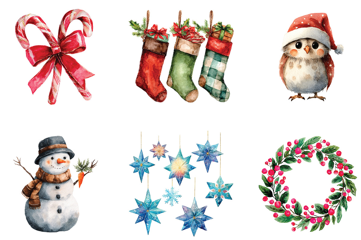 Happy Holidays Christmas Clipart, an Illustration by CraftArtStudio (Photo 2 of 6)