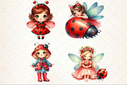 Watercolor Ladybug Girl Clipart, an Illustration by Rose Art (Thumbnail 3 of 7)