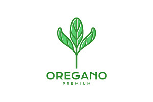 Oregano Leaves Flavor Herb Logo