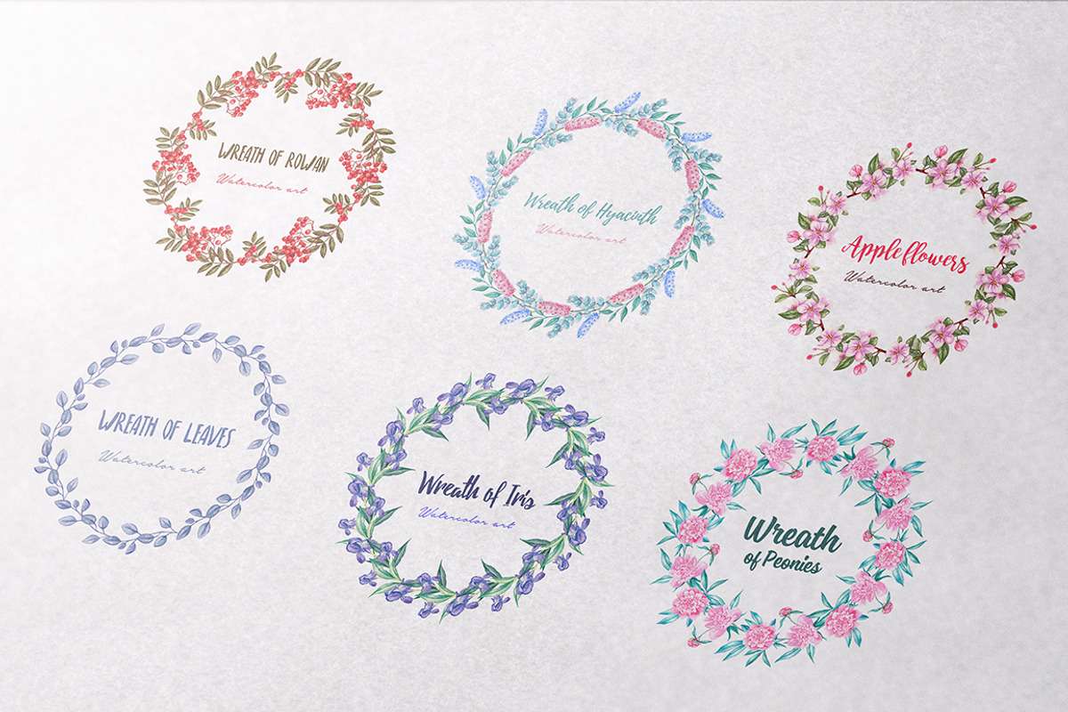 7 Wreaths and patterns. Watercolor., an Object Graphic by Pykhtik Design Shop (Photo 2 of 7)