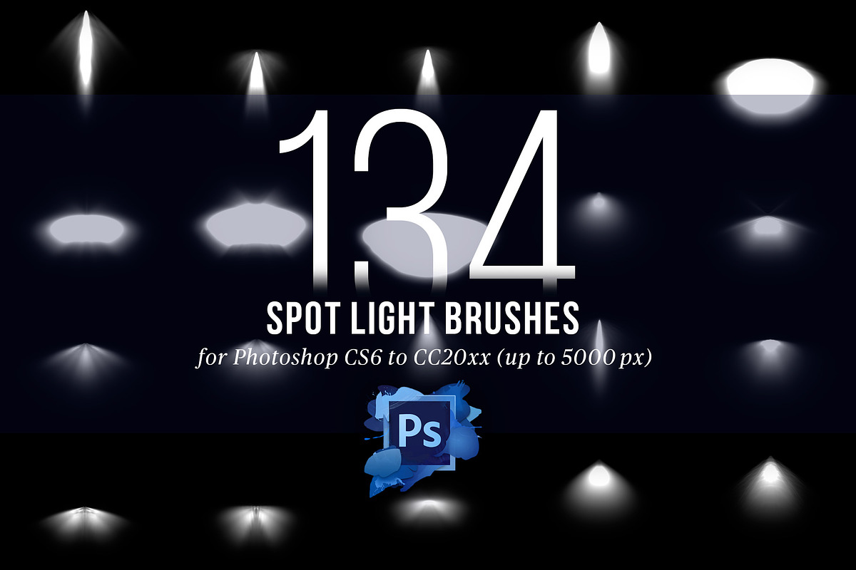 134 Spotlight Brushes for Photoshop, a Brush Add-On by Creative Graphics (Photo 5 of 10)