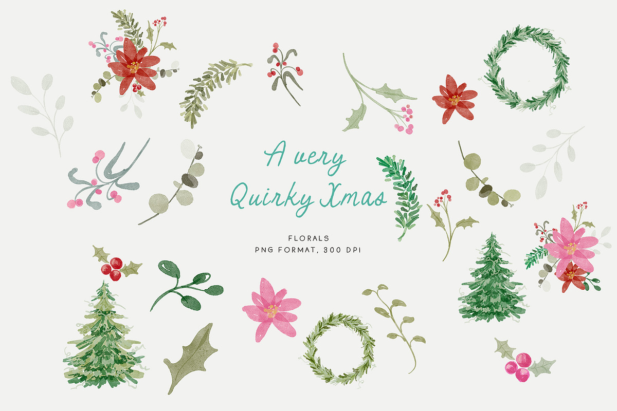 Watercolor christmas quirky holiday, an Object Graphic by Grace Noboa Illustrations (Photo 13 of 20)