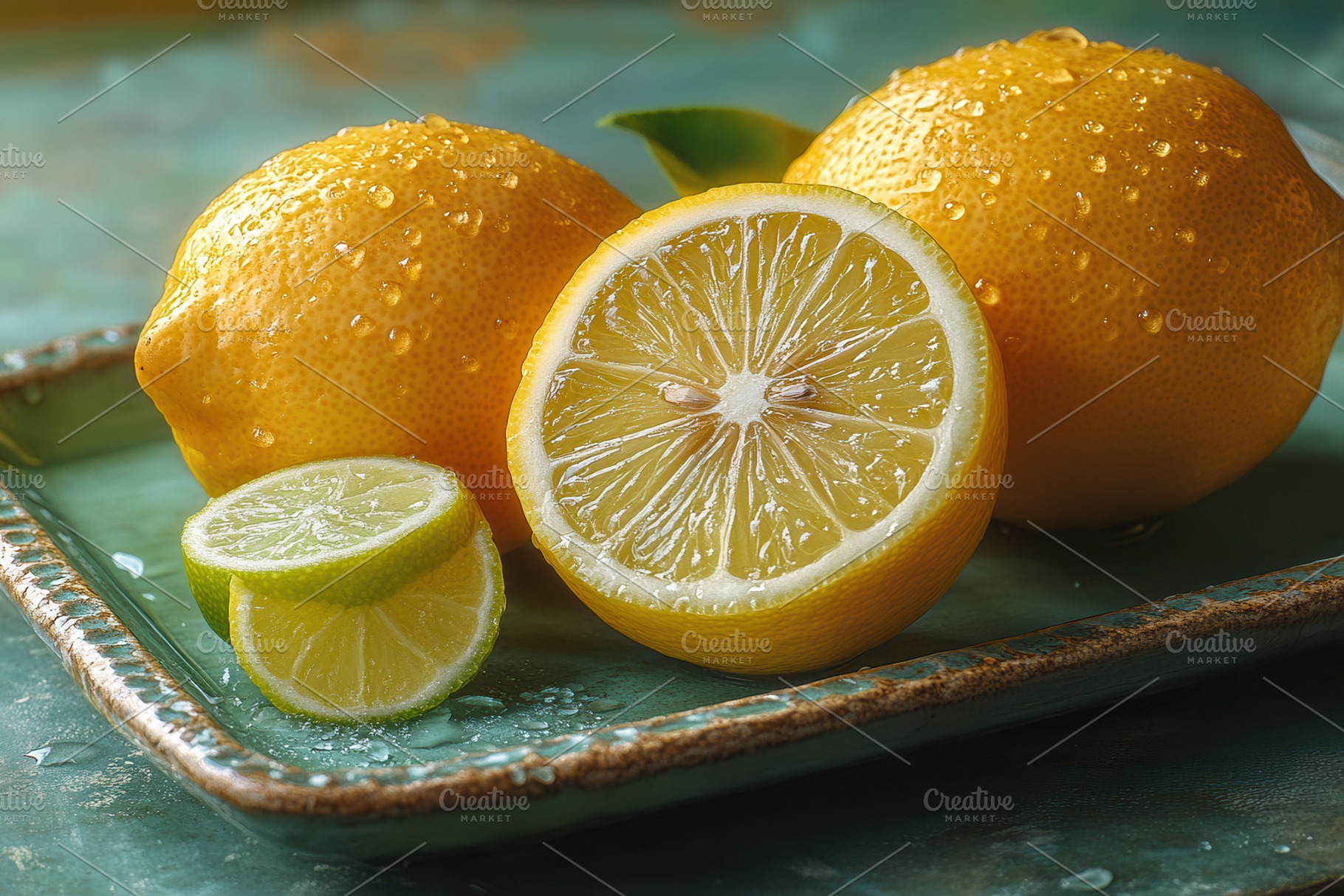 Fresh citrus fruits including whole, a Photo by Tanuart