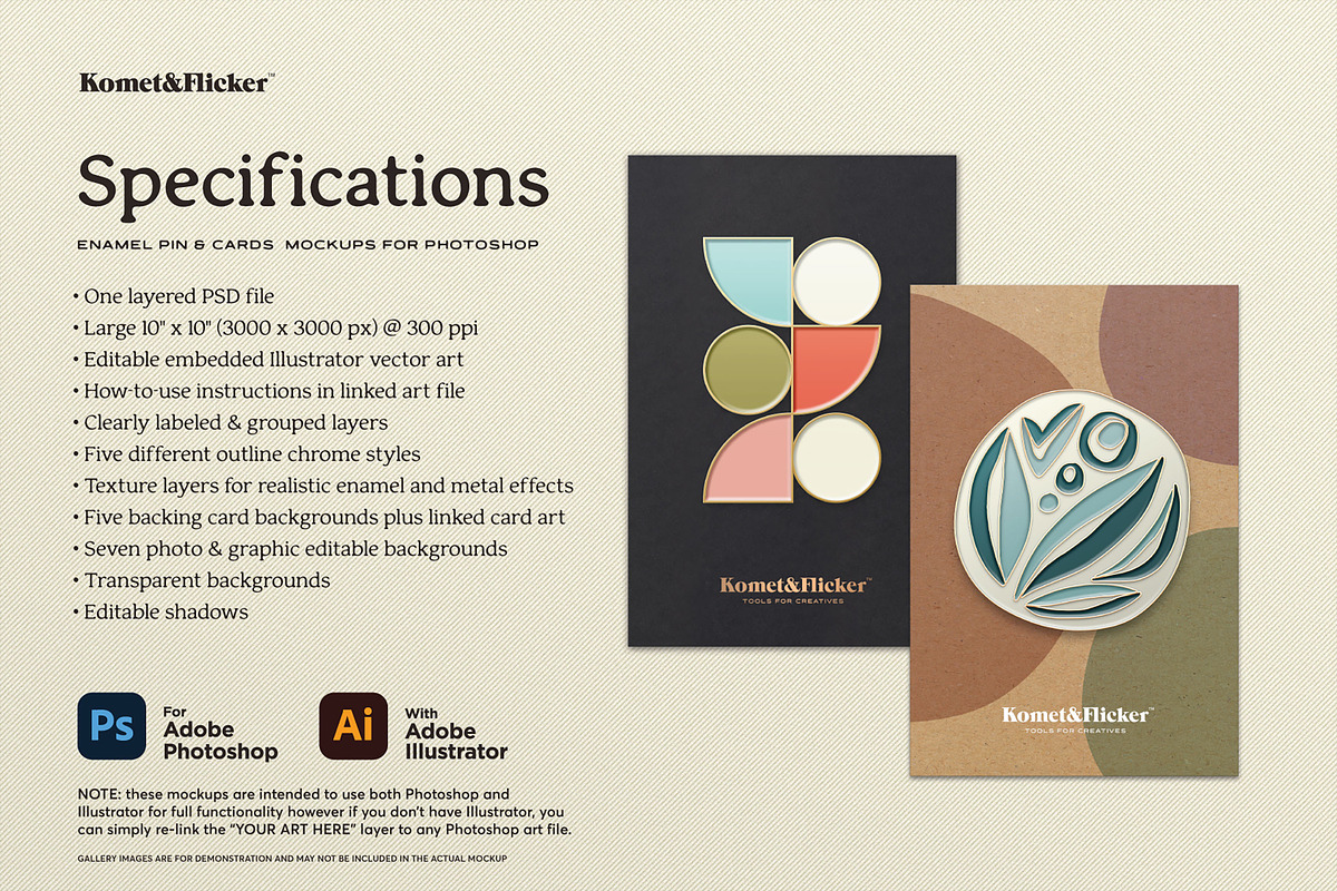 Enamel Pin & Card Mockups, a Merchandise Mockup by Komet & Flicker (Photo 18 of 18)