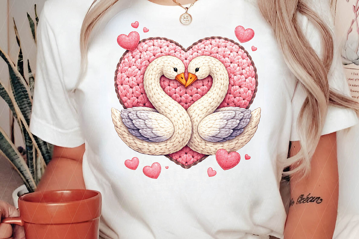 Latch Hook Yarn Valentine Goose PNG, an Illustration by DreamPrint404 (Photo 2 of 6)