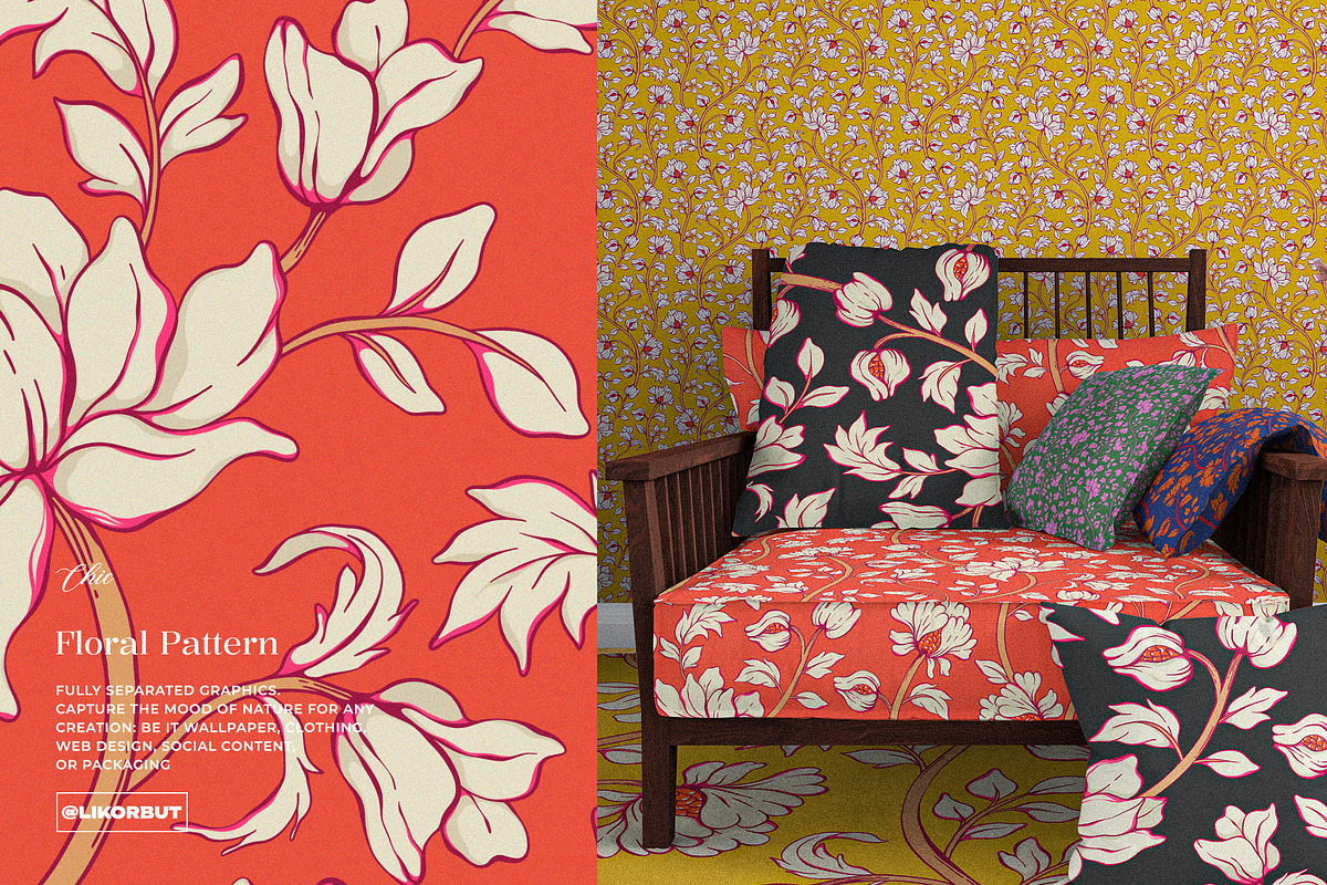Morris Style Medieval Floral Pattern, a Pattern Graphic by likorbut (Photo 6 of 13)