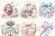 Watercolor Pastel Princess Clipart, a Person Illustration by SparkyDesignsUS (Thumbnail 2 of 9)