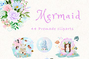 Mermaid baby clipart, an Animal Illustration by heyiamalice (Thumbnail 5 of 13)