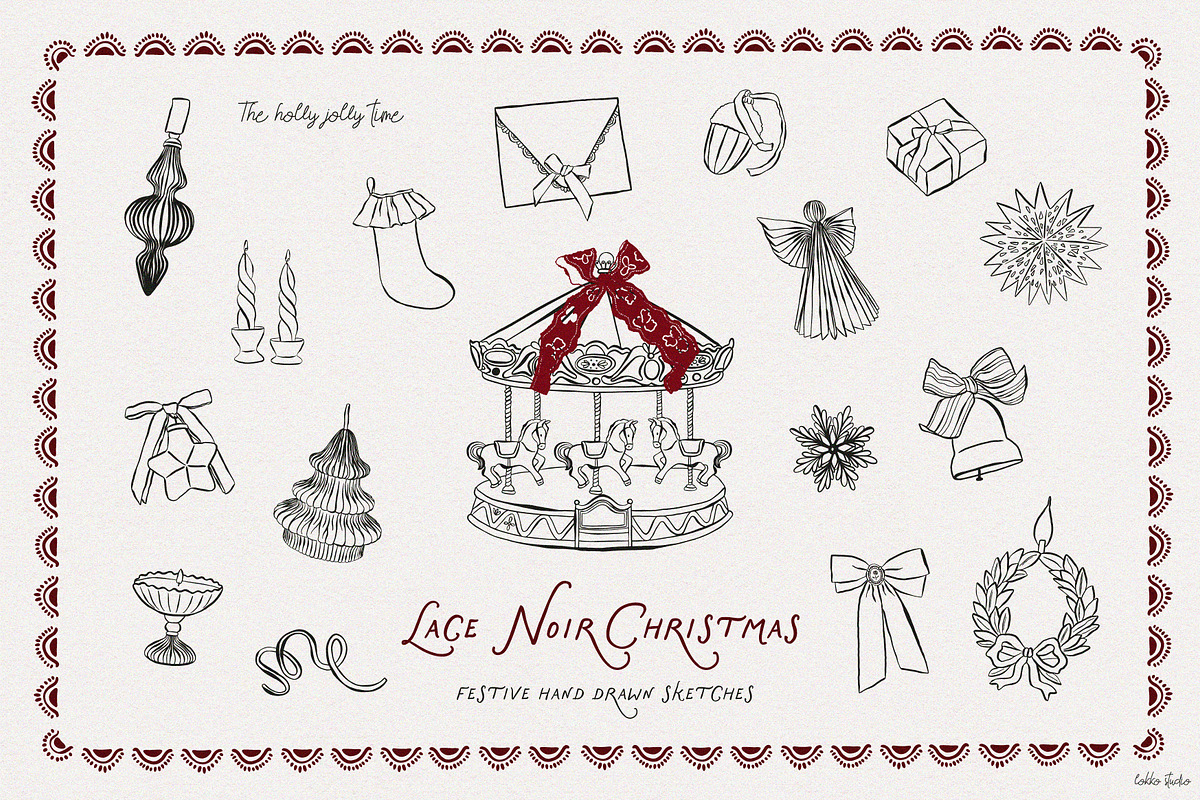 Lace Noir Christmas Collection, a Seasonal Illustration by lokko studio (Photo 3 of 13)