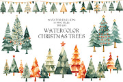 Watercolor Christmas pine trees, an Object Graphic by Evgeniia (Thumbnail 1 of 3)