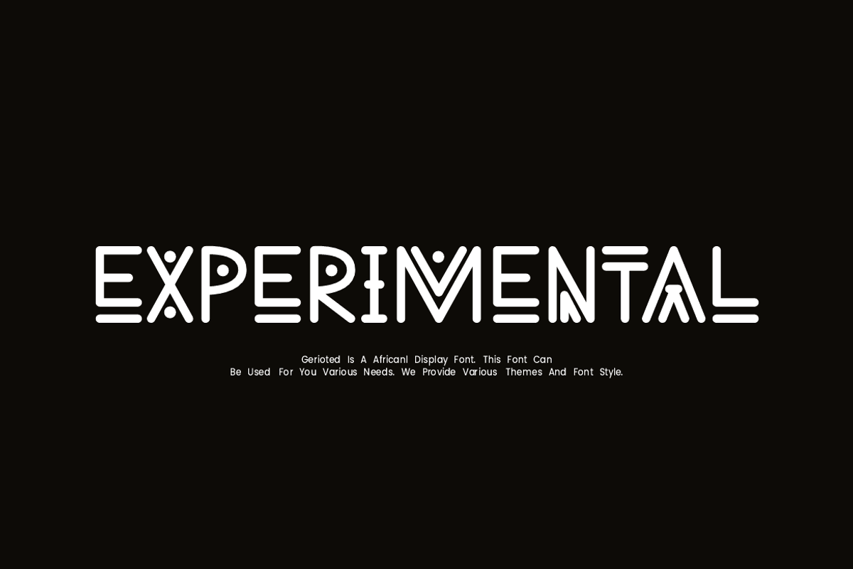 Gerioted - African Experimental Font, a Sans Serif Font by Iqsiart Studio (Photo 2 of 6)