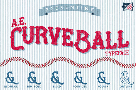 AE Curveball Vintage Typeface, a Font by American Eargle