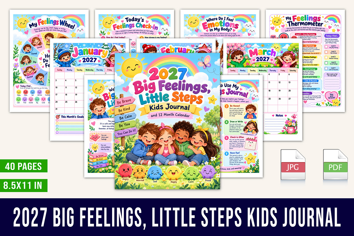 2027 Big Feelings, Little Steps Kids, a Stationery Template by Designmela01 (Photo 1 of 5)