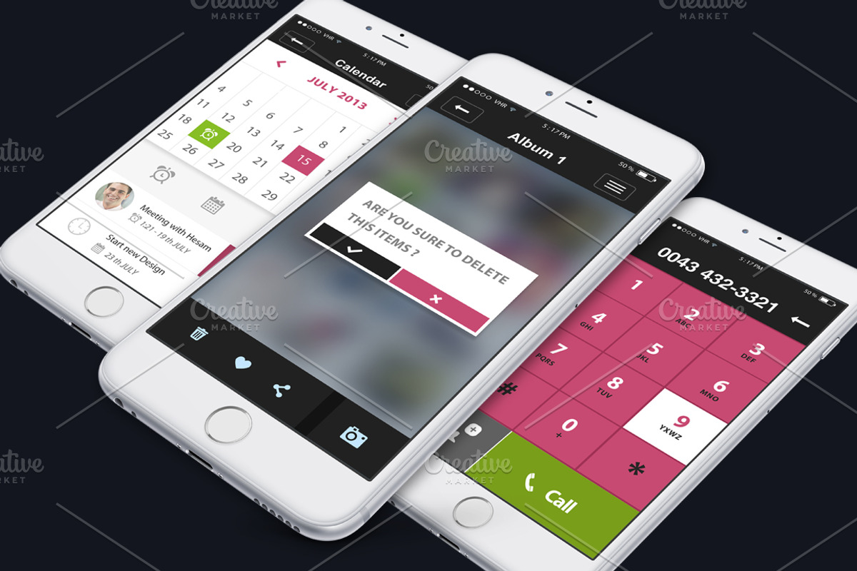 Mobile UI Kit, an UI Kit Template by Alireza Farzad (Photo 3 of 7)