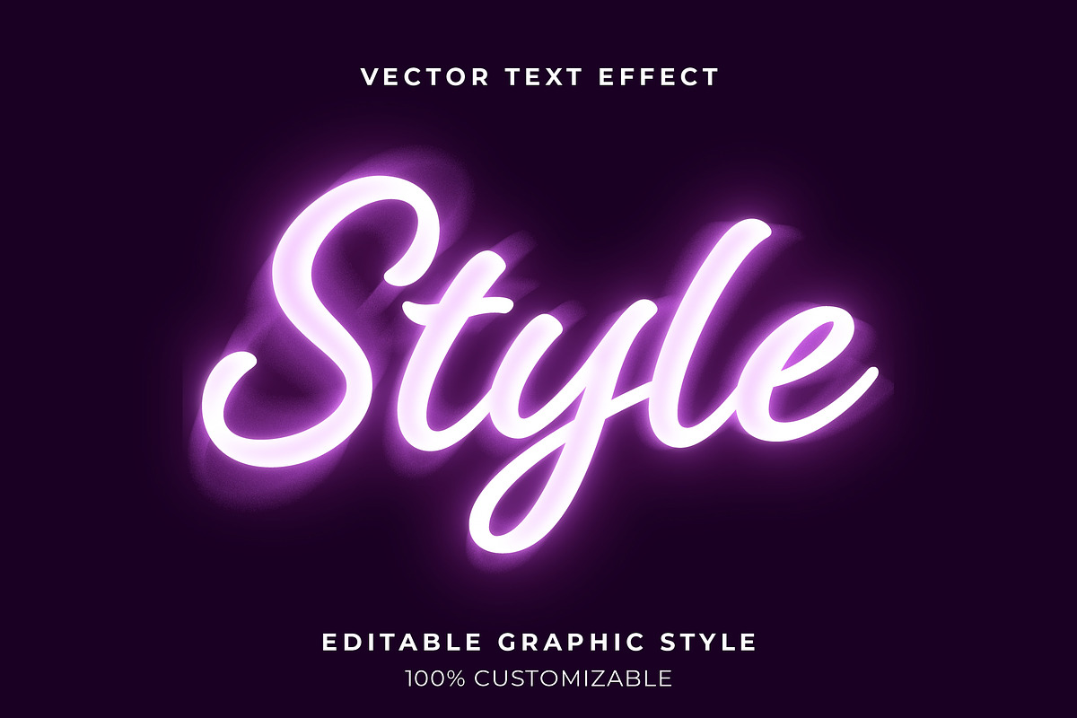 Neon Glow Script Text Effect