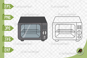 Oven Outline With Clipart