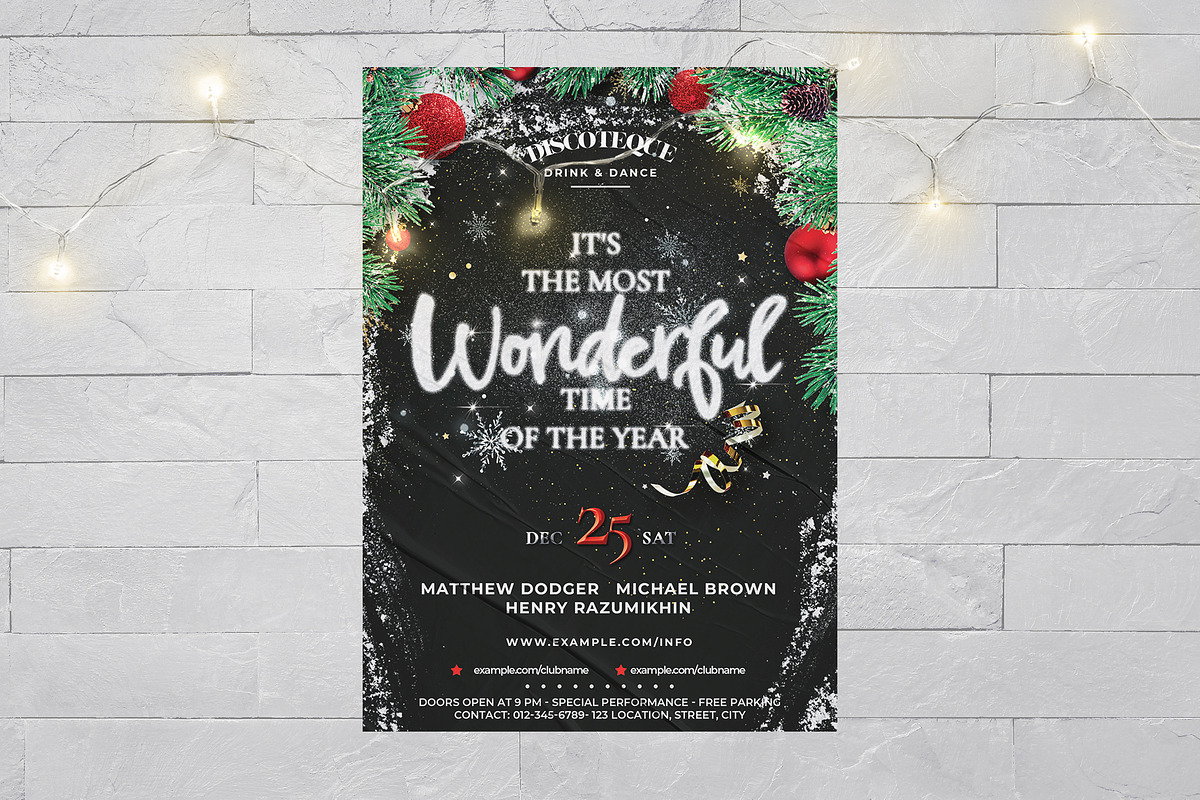 Festive Christmas Flyer Template, a Flyer Template by BrandPacks (Photo 3 of 5)