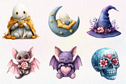 Cute Pastel Spooky Halloween Clipart, an Illustration by CreationArt (Thumbnail 2 of 5)