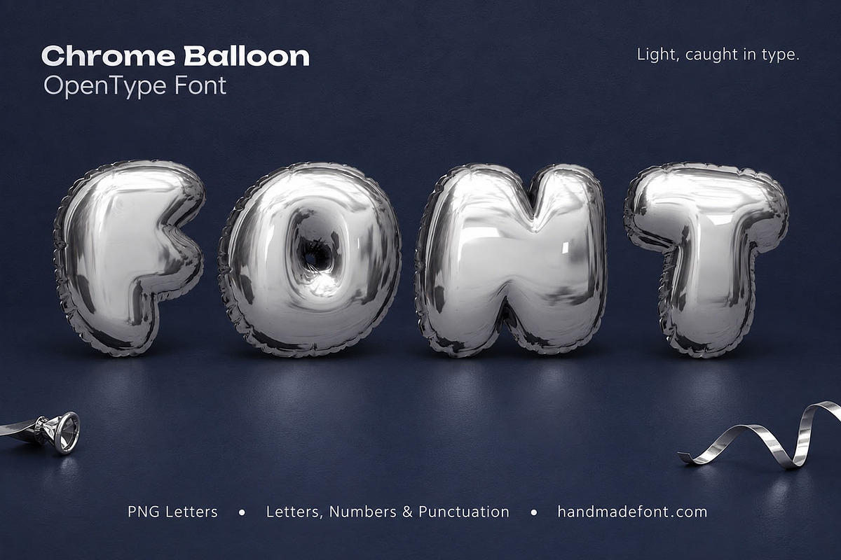 Chrome Balloon Font, a Sans Serif Font by Handmadefont (Photo 1 of 15)