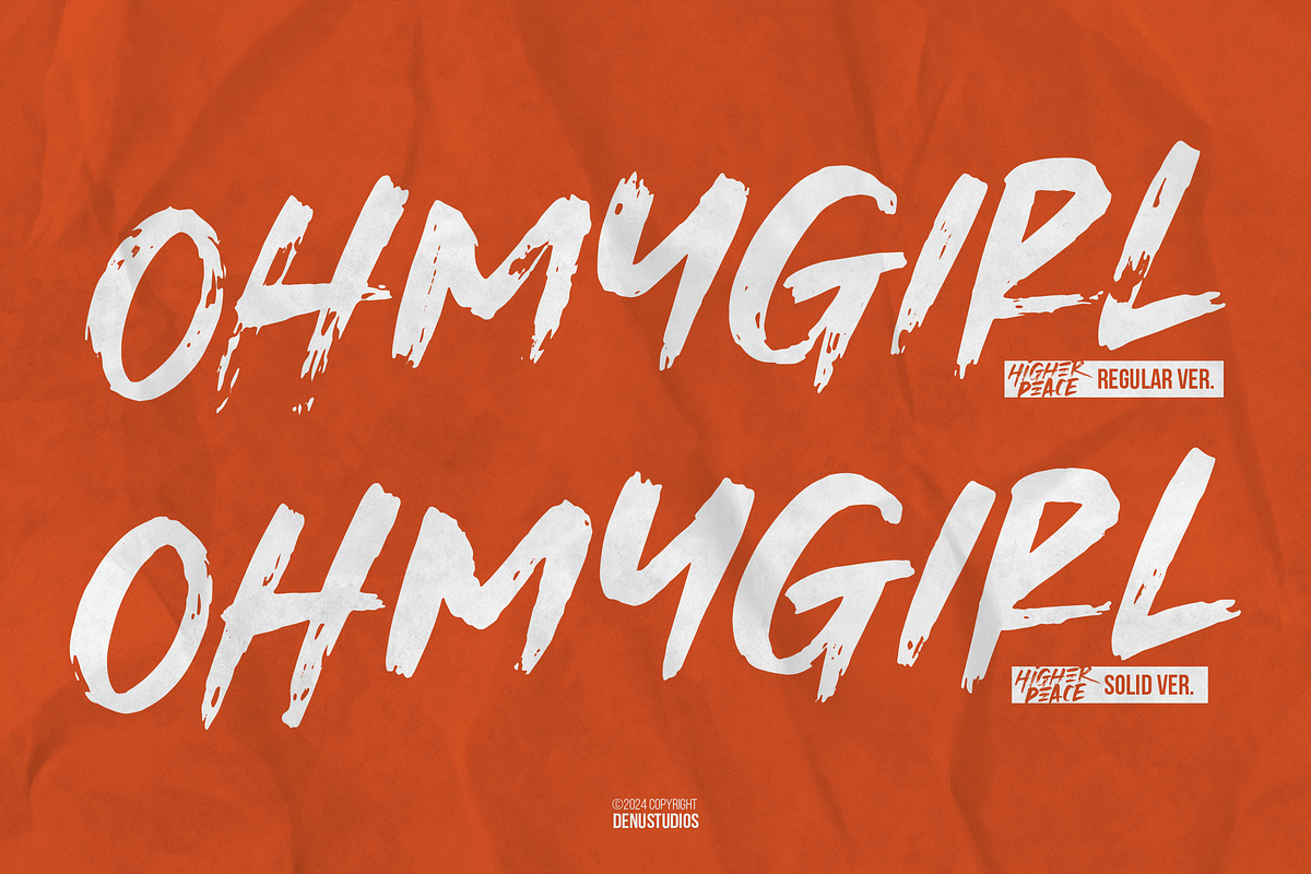Higher Peace | Rough Brush Duo Font, a Font by Denustudios (Photo 2 of 13)