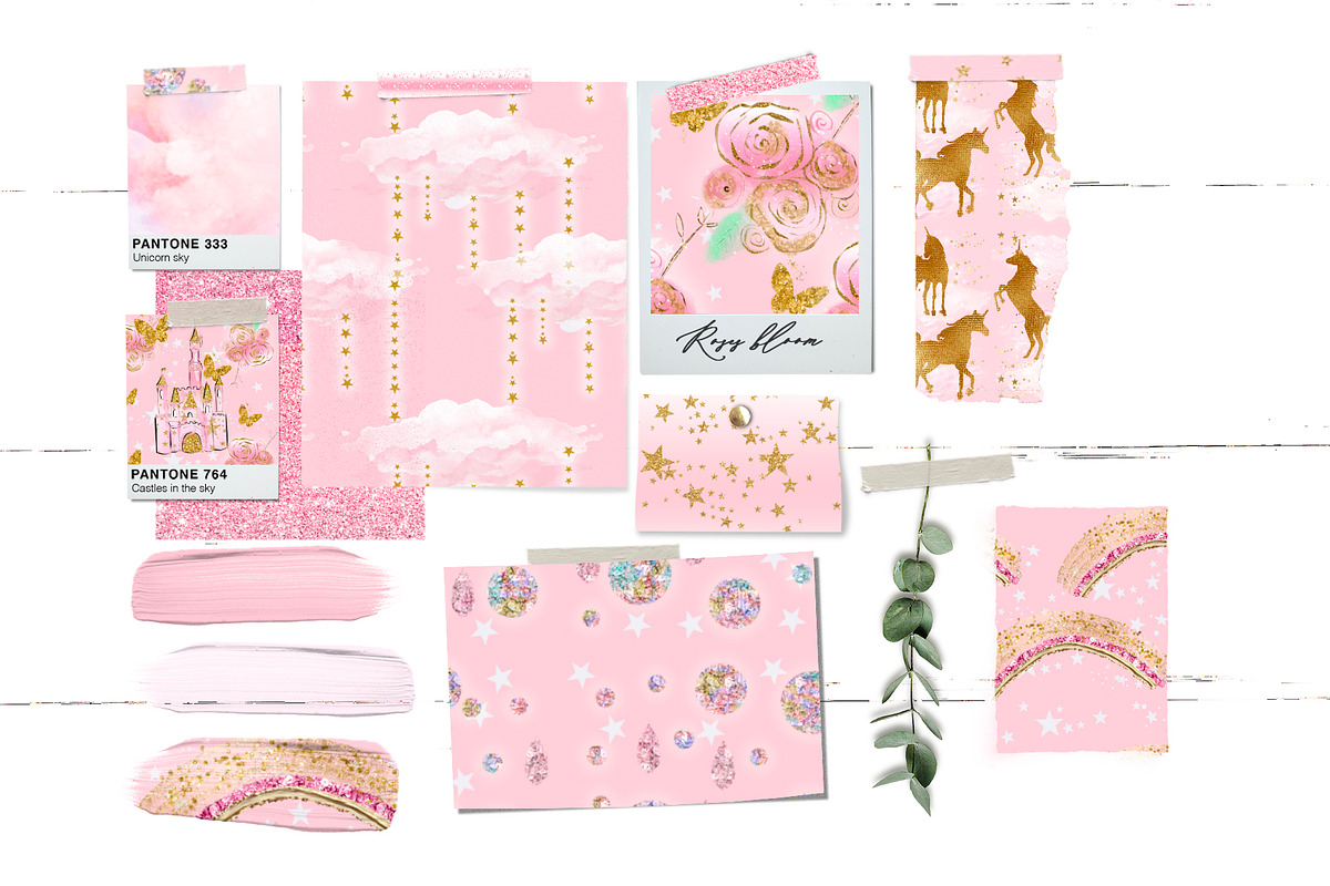 Unicorn patterns in Pink, a Pattern Graphic by Libby Wishes (Photo 7 of 10)