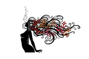 Fantasy Flowing Hair Mermaid Bundle, an Illustration by jahid234 (Thumbnail 13 of 31)